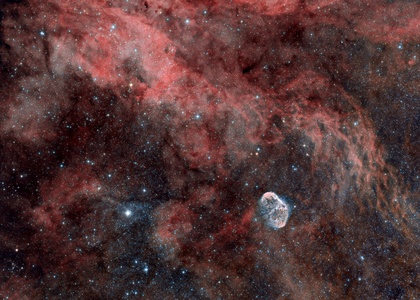 Crescent nebula and around